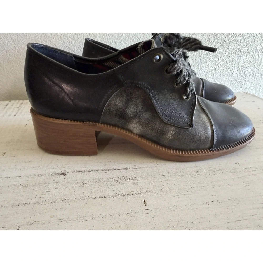 Oxford Two Tone Round Toe Lace Up Swing Shoes for Women Vintage-read See Picture